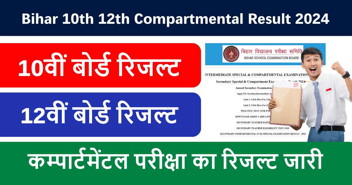 Bihar Board 10th 12th Compartmental Result 2024: 10वीं 12वीं परीक्षा कम्पार्टमेंटल रिजल्ट हुआ जारी, ऐसे करे अपना रिजल्ट