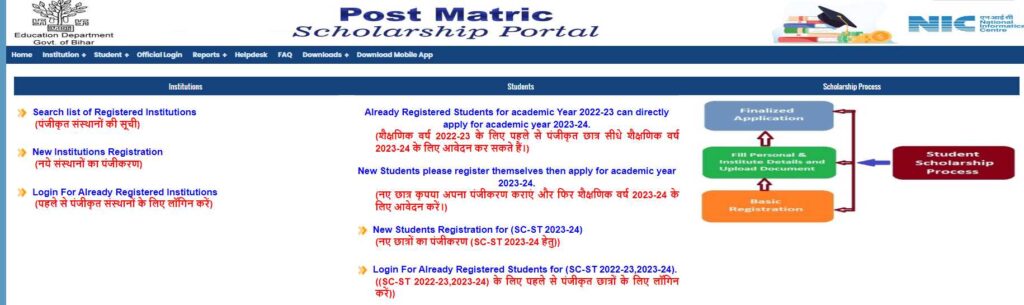 Bihar Post Matric Scholarship 2024