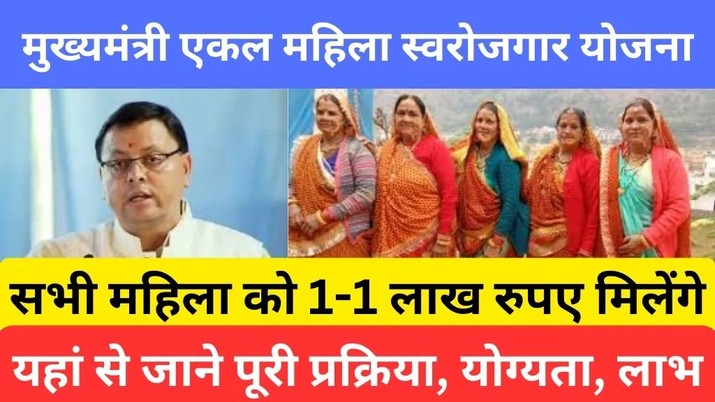 Mukhyamantri Ekal Mahila Swarojgar Yojana | मुख्यमंत्री एकल महिला स्वरोजगार योजना