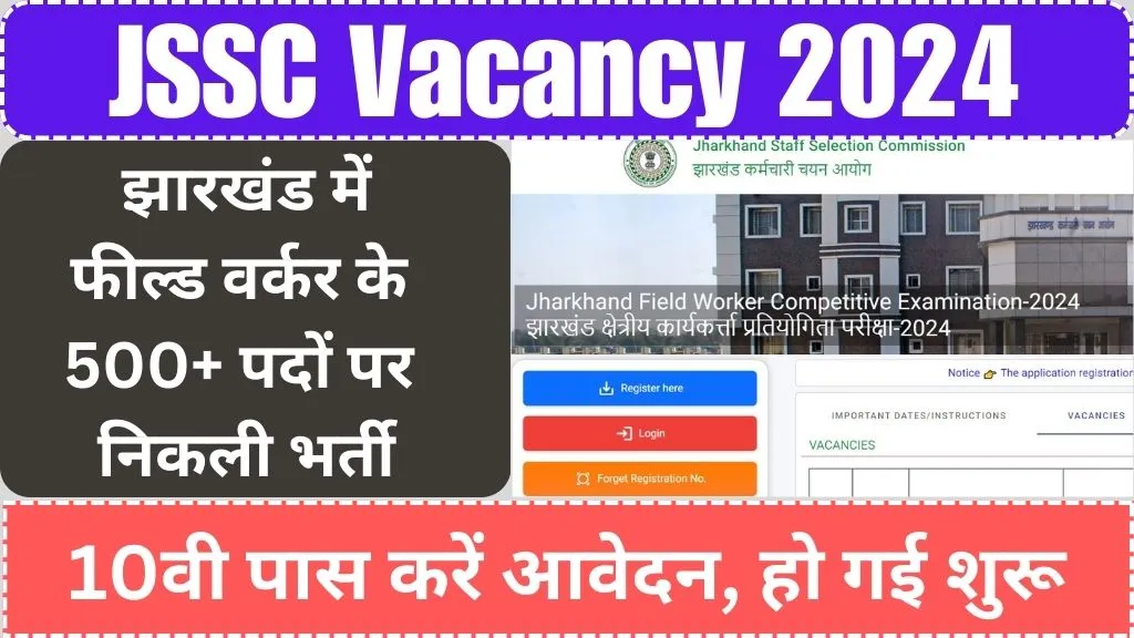 JSSC Vacancy 2024: झारखंड में फील्ड वर्कर के 500+ पदों पर निकली भर्ती, 10वी पास करें आवेदन