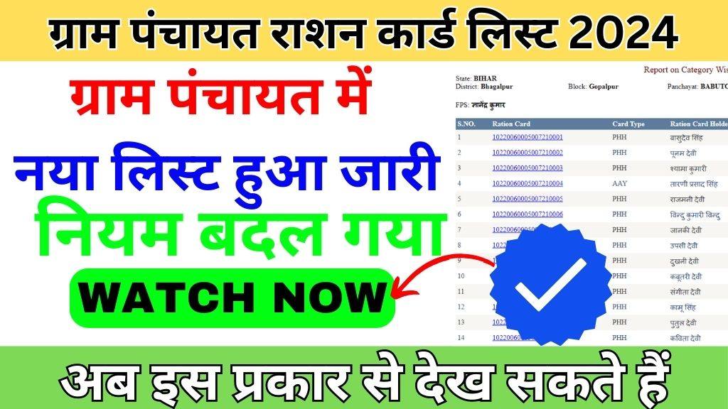 Gram panchayat Ration Card List 2024