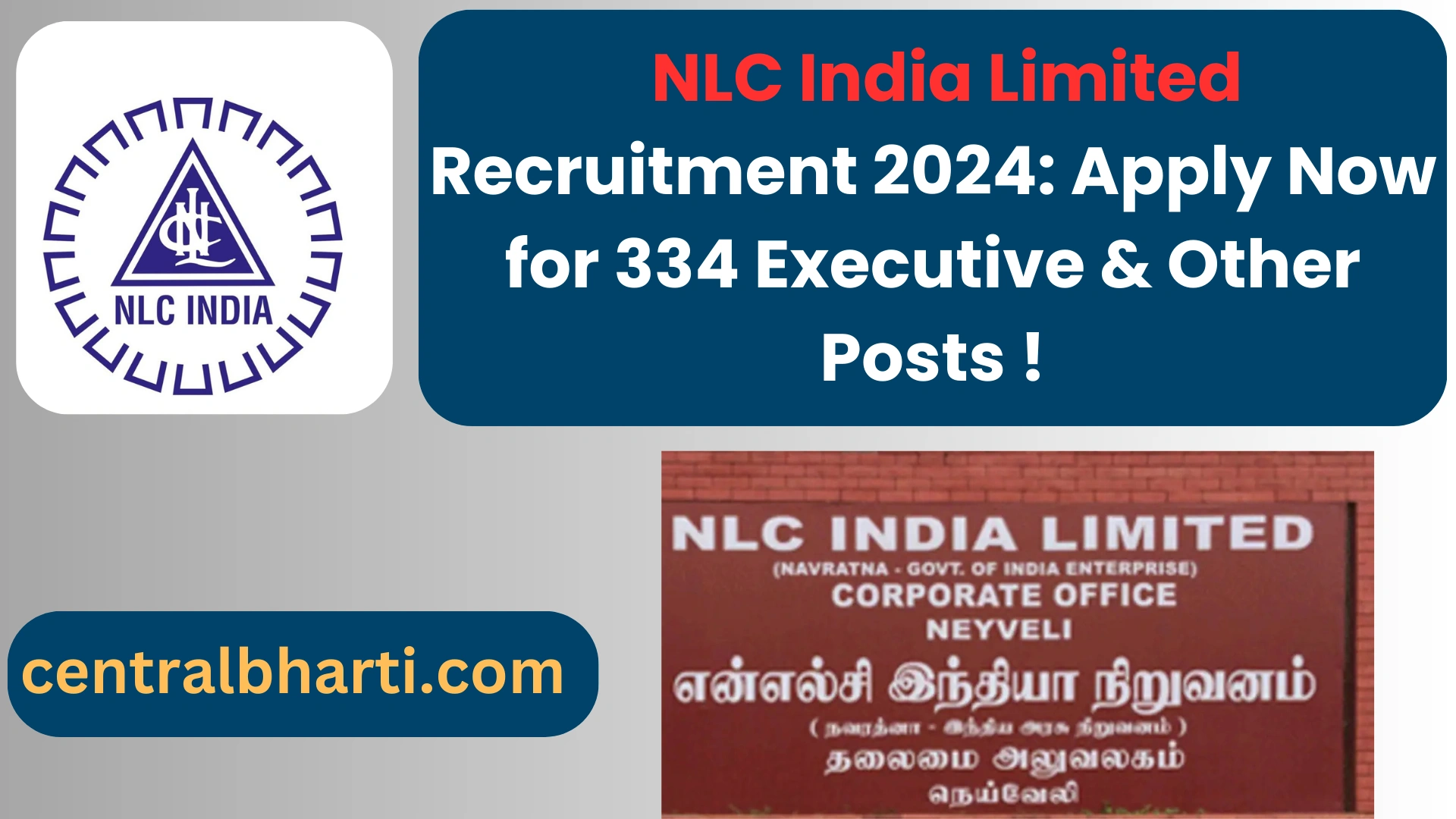  NLC India Limited  Recruitment 2024: Apply Now for 334 Executive & Other Posts