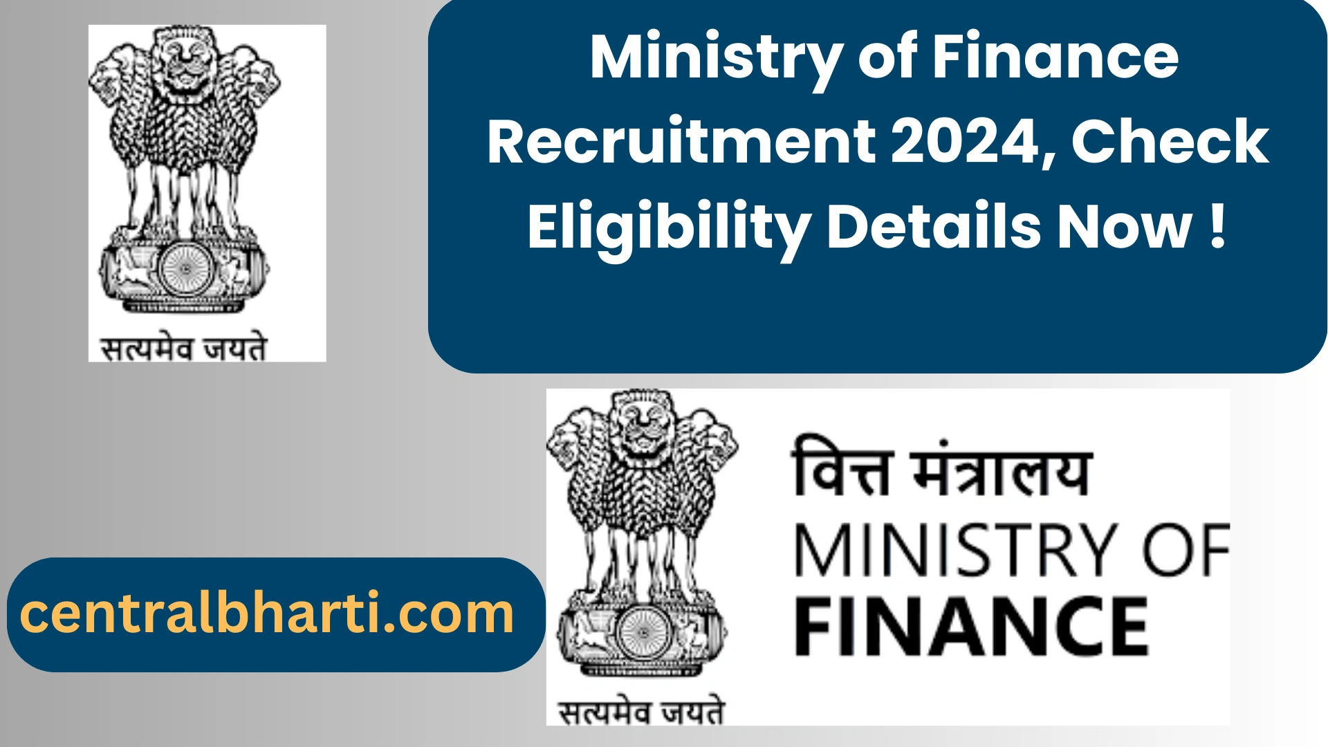 Ministry of Finance वित्त मंत्रालय भर्ती 2024, पात्रता विवरण अभी देखें https://finmin.gov.in/