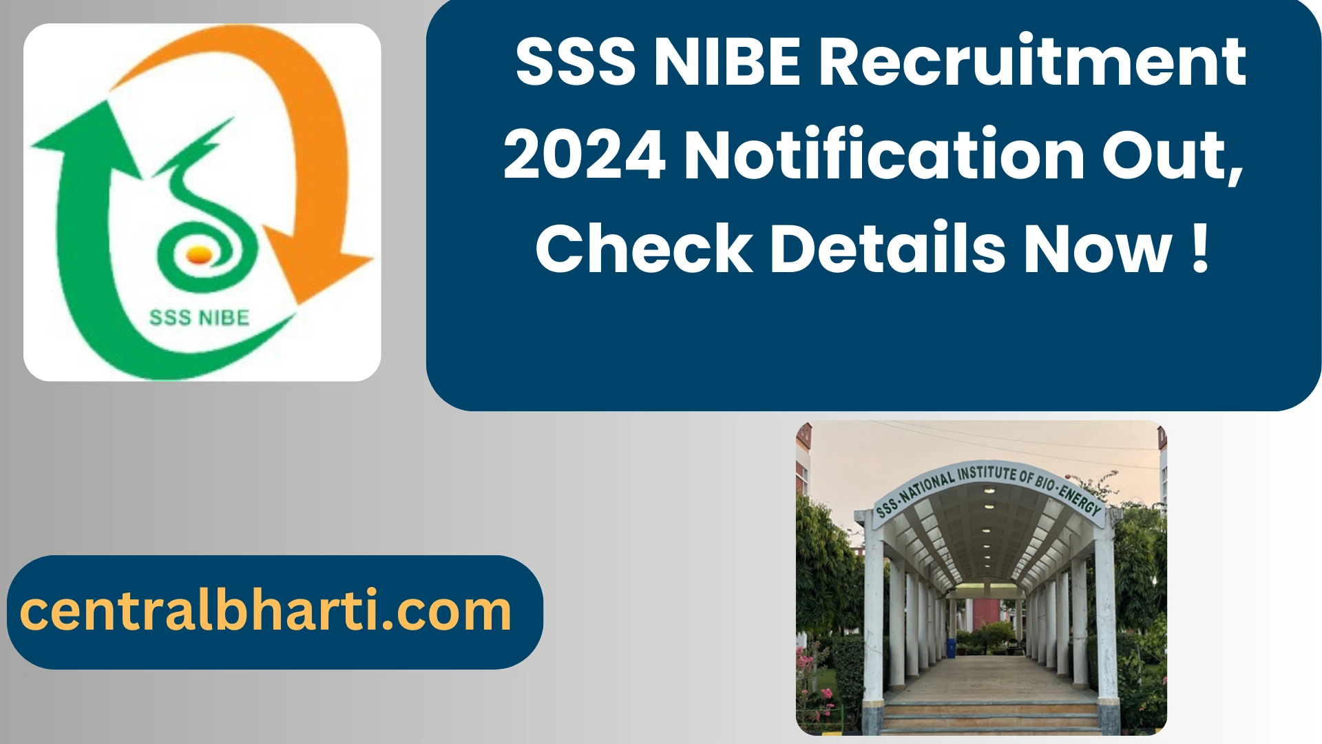 Sardar Swaran Singh National Institute of Bio-Energy (SSS NIBE) Recruitment 2024 Notification Out now ,Check Details