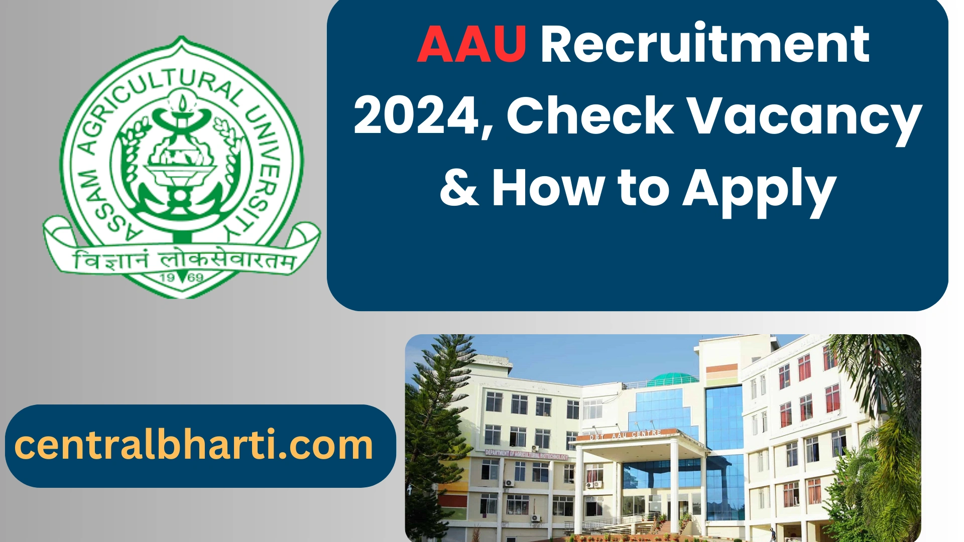 Assam Agricultural University AAU Recruitment 2024, Check Vacancy & How to Apply