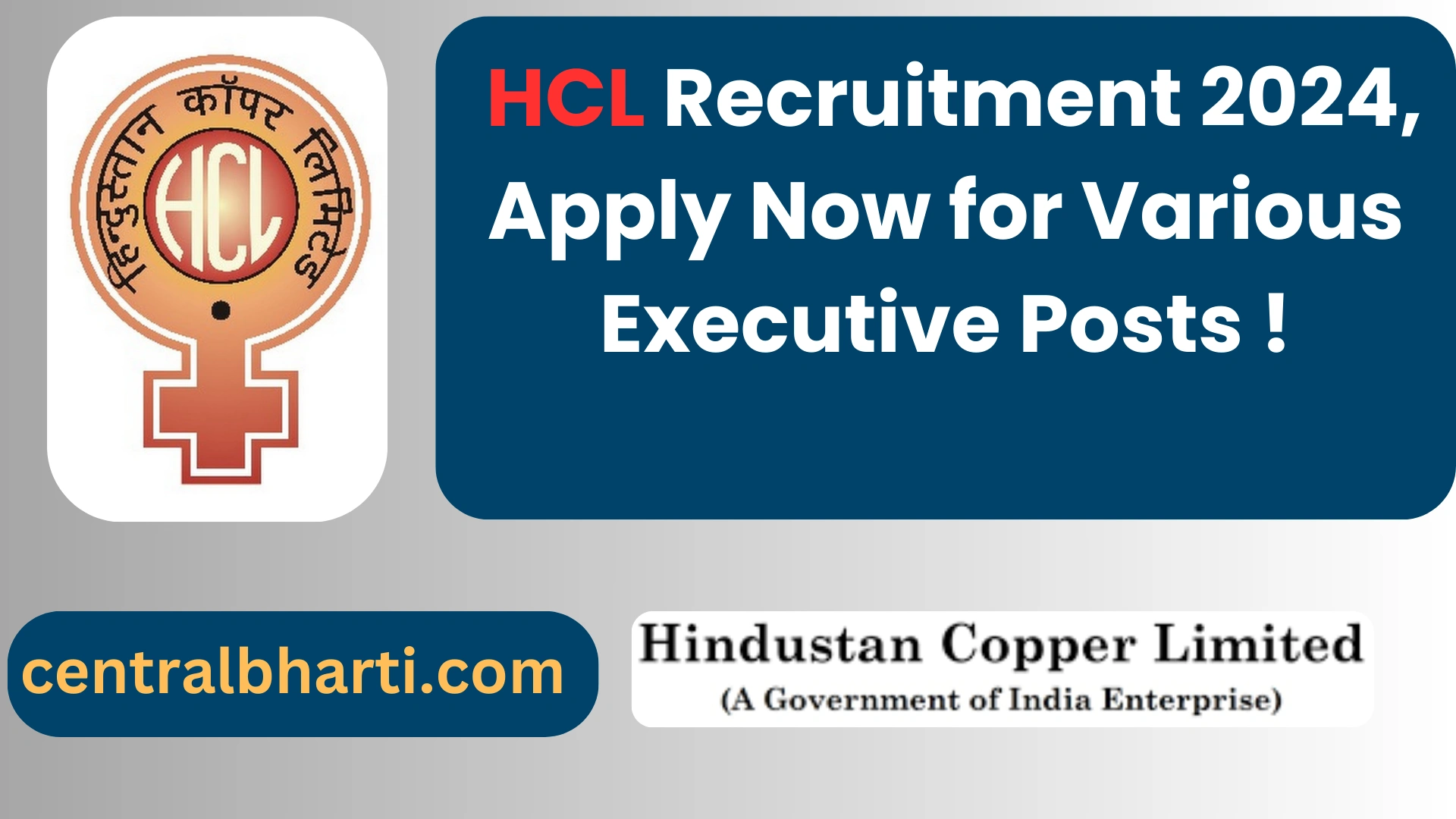 Hindustan Copper Limited (HCL) Recruitment 2024, Apply Now for Various Executive Posts