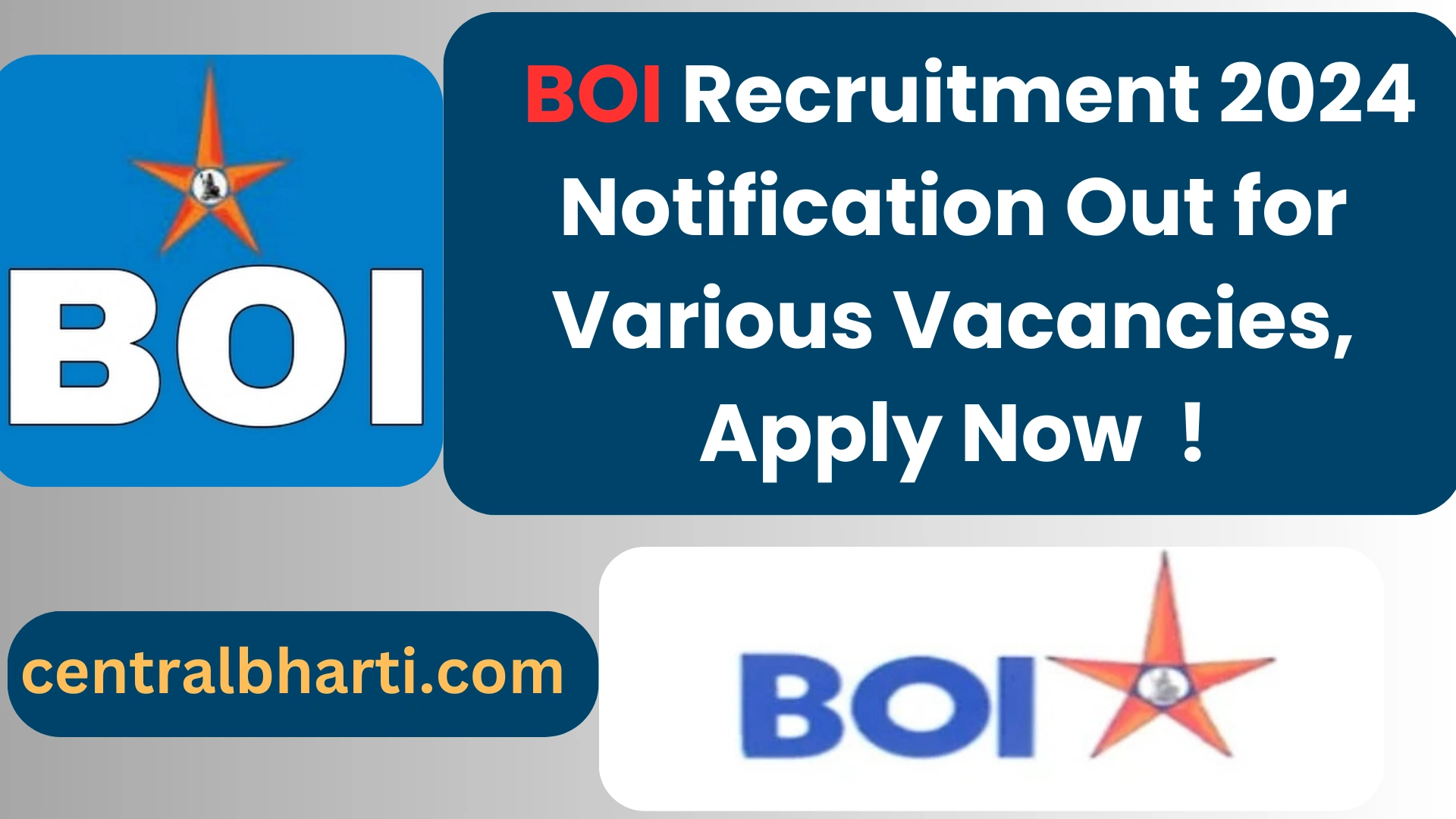 Bank of India BOI Recruitment 2024 Notification Out for Various Vacancies, Apply Now