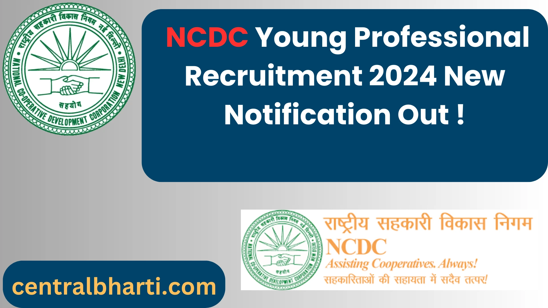 National Cooperative Development Corporation (NCDC) Young Professional Recruitment 2024 New Notification Out